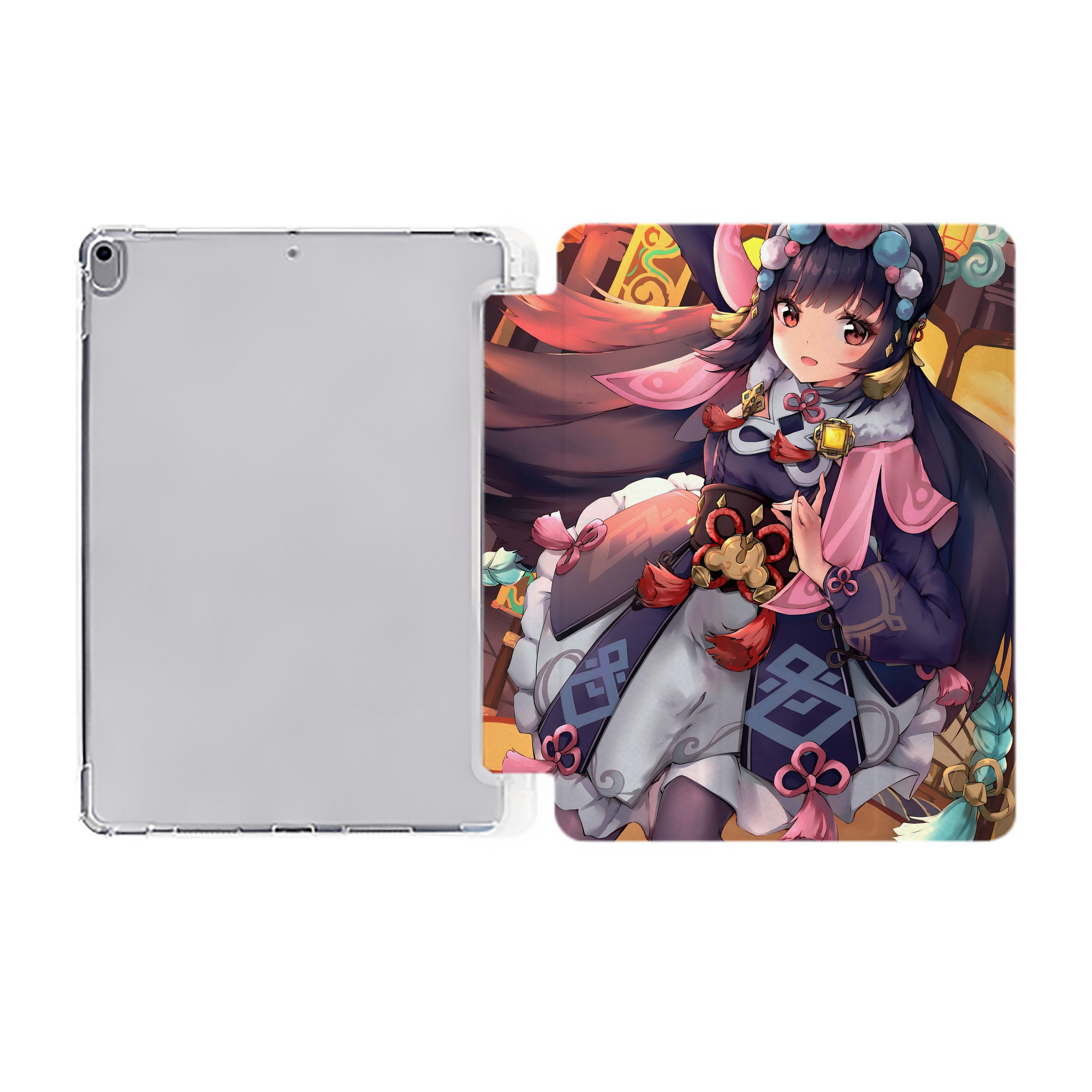 げんし神 genshin IPad ケース ペン収納付き 三つ折りスタンド PUレザー×シリコン 対応機種9.5/10.5/10.9インチ